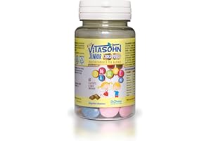 CHIESI FARMACEUTICI Chiesi, Vitasohn Junior Choco Power - 60 Confetti - Integratore Alimentare Multivitaminico per Bambini, Senza Glutine, al Gusto Cioccolato