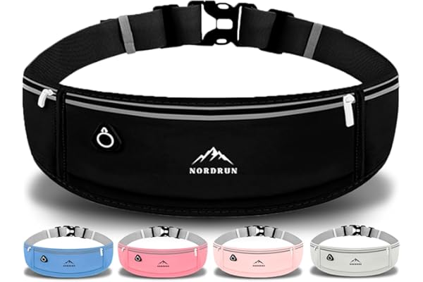 Nordrun® Ceinture Running Homme et Femme | Sac Banane Étanche de Course a Pied, Sport, Jogging, Footing, Courir | Ceinture Course a Pied | Sac Course a Pied pour Tous Les Telephones