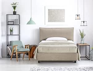 Letto Matrimoniale Con Contenitore - 160x190 Cm, Testiera Imbottita Beige, Moderno E Comodo - Foto 9