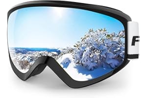 Findway Maschera da Sci Bambino 5~16 Anni Occhiali da Sci Maschera Sci Bambino Occhiali Sci OTG per Ragazzo Ragazza Anti UV Anti Nebbia Compatibile con Casco per Sci Snowboard Sport Invernali