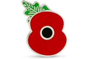 THE ROYAL BRITISH LEGION Official Royal British Legion Red Enamel Poppy Leaf Lapel Pin