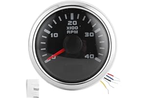 KIMISS Tachimetro-Tachimetro Contagiri Digitale Calibro 52 Mm 4K RPM Display LCD Contaore Impermeabile per Auto, Yacht, Moto