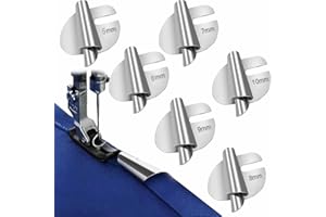 LHLWCCP 6 Pièces Pied de Biche Machine a Coudre Kit, 5/6/7/8/9/10mm Guide de Couture Magnétique, Acier Inoxydable Accessoires Couture, pour Utilisation dans L'Industrie, Usines, Maisons (6)