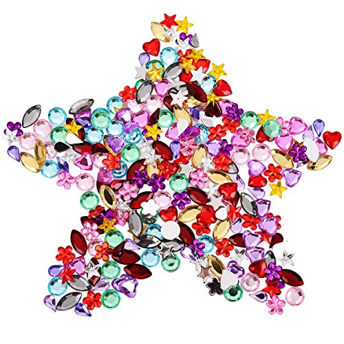 Blulu Edelstein Handwerk Schmuck Strass Verzierung mit Flachen Rückseite, Gemischte Formen, Farben und Größen, 600 Stück