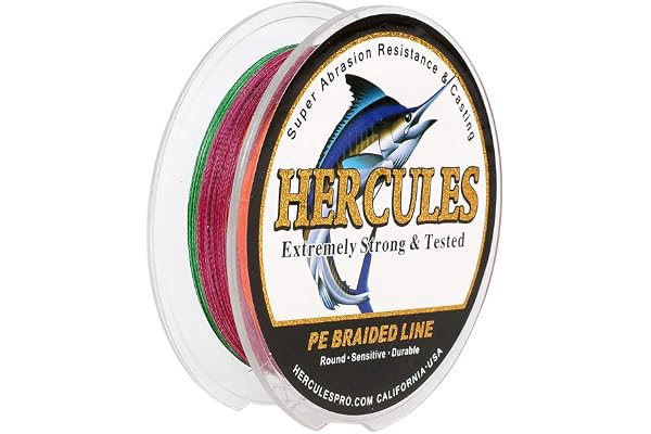 Hercules Super Cast 100-2000m 109-2187 Yards 6-100lbs Test Ligne de pêche tressée pour Eau salée PE Tresse Lignes de Poisson Superline 4 brins