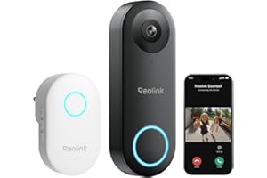 Reolink Wired Video Doorbell with Chime, 2K 5MP HD, 2.4/5GHz Wi-Fi Doorbell Camera, 180° Head-to-Toe View, Video Call, AI Detection, hardwired/plug-in installation, No Monthly Fee For Local Storage