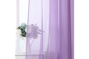 MIULEE 2 panele zasłony zasłony welonowe, miękkie, półprzezroczyste, przezroczyste, przezroczyste, przezroczyste, gładkie, okno, eleganckie, ciepłe do sypialni, salonu, 140 x 215 cm, 140 x 215 cm,