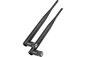 HCX Antenne WiFi 5dBi Externe RP-SMA mâle Double-Bande 2.4GHz/5.8GHz, Gain élevé et Couverture Omnidirectionnelle, pour Carte/Routeur WiFi 5/6/6E/7 et appareils IoT (Pack de 2)