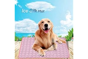 Pejoye Tapis de Refroidissement pour Animaux Domestiques Cool Mat pour Chiens Non Toxique en Soie de Soie Matériel Tapis de Chien Donner à Votre Chien ou Chat un été de Refroidissement (XL 102*70cm)