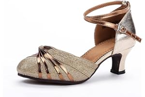 FM2018XSL Chaussures de danse latine pour femme, chaussures latino-américaine avec talon 5.50 cm pour danse salsa tango.