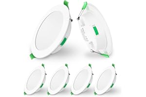 ALUSSO LED Spot Encastrable Extra Plat 230V, 10W 800 Lumen Dimmable Rond Ultra Slim éclairage Plafond Encastré, Blanc Chaud 3000K Blanc Neutre 4000K Blanc Froid 6500K Pour Salle de Bain, Lot de 6