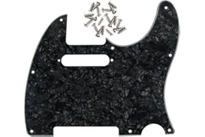 FLEOR 8 trous 4 plis noir perle TL Pickguard plaque de protection de trou de cou à bobine simple avec vis de montage pour remplacement de plaque de TL TE Standard américain/mexicain