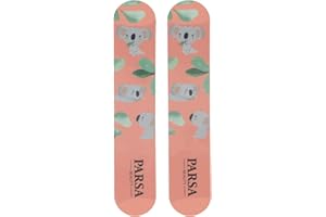 PARSA Beauty Nature Kids Lot de 2 limes à ongles – Limes à ongles neutres pour enfants – Limes à feuilles de sable en papier recyclé et noyau en bois