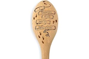 THE LASER FACTORY Harry The Wizard Baking Gift - Wooden Spoon Wand - Engraved Inscription - Cooking Baking Gift for Men & Women - Unofficial Fan Item (I Solemnly Swear)