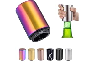HONGP Push Down Bottle Opener,Magnetic Beer Bottle Opener,Press Down Automatic Bottle Opener,Magnet Beer Cola Soda Crown Cap Top Bottle Opener Tool Kitchen Gadgets Accessories Christmas Gifts for Men