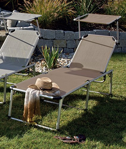 Gartenliege Dreibeinlige XL Liege Alu mit Dach extra hoch und 210 cm lang - 3