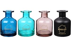 HOSSIAN Botellas difusoras de Vidrio de 5 FL oz - Botellas difusoras de láminas - Botellas difusoras de Varillas de Fibra (4 x 3,9 Pulgadas)
