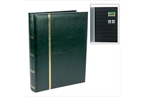 SAFE 155-3 Album timbres 64 pages noire | Chaque page avec 9 bandes transparentes | gaufrage doré sur la couverture et le dos | 230 x 305 mm