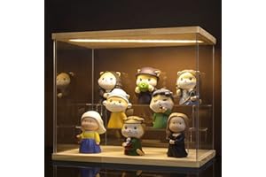 Nynelly Vitrinas Acrílica para Colecciones con Luz, Vitrina Funko Pop Ensamblable, Caja de Exhibición de Acrílico Transparente, Vitrinas de Exposición para Coleccionables Figuras Juguete