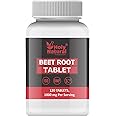 Holy Natural Beet Root Tablet - 120 Tablets | (500 mg/tab) 1000 mg per serving | Rich in Calcium, Iron, Potassium, Vitamin B9 & Manganese | With meal, 2 tab/day