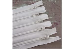 BEADS4CRAFTS 5 Pack x Closed END No.3 Nylon ZIPS *24 Colours* Zipper Sewing (Off White x 5 (1020), 18 Inch)