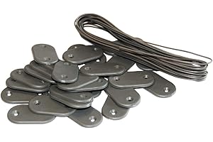 MAILLESTORE Kit de Fixation Brise-Vue - Lot de 5 Kits (26 pastilles + 4m de Fil par kit) Gris Clair Lot de 5 Kits
