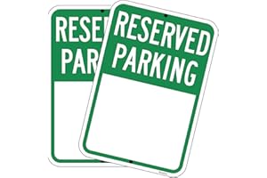 Goodvia Reserved Parking Signs Personalised Blank Parking Only Sign Write-On Reflective Aluminum Sign 11.8 x 17.3 Inches, Private Parking Signs Metal Durable, Waterproof and UV Resistant, 2PC