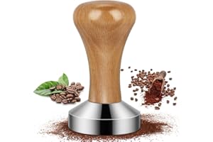 VENGA AMIGOS Prensador de Café，Café Tampe 58mm Tamper de Acero Inoxidable para Café Exprés Prensador para Café Base Plana