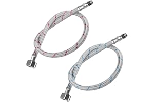 Aiareozy 2 Stück 60cm Anschlussschlauch Armatur, Flexschlauch 3/8, Wasserhahn Schlauch Verlängerung G3/8 x M10, Wasserschlauch Wasserhahn, Edelstahl Panzerschlauch 3/8 Zoll für Mischbatterie