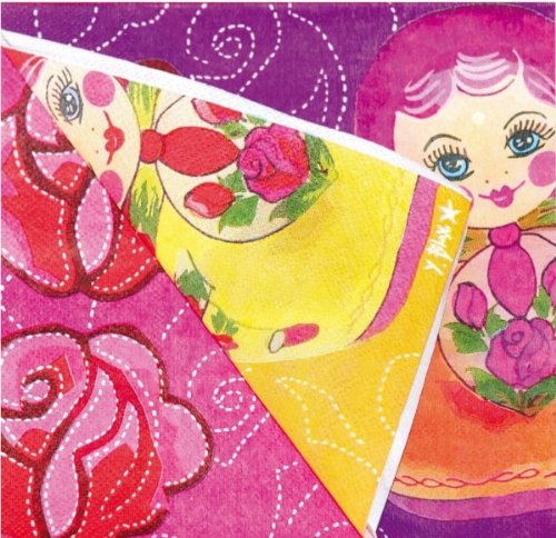 Preisvergleich Produktbild Papierservietten - Servietten - Matroschka - Matrjoschka - 20 Stück Partyservietten aus Papier mit russischen Motiven