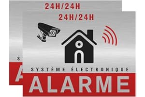 TK THERMALKING Autocollant alarme maison – Etiquette site sous vidéo surveillance – Stickers, affiche adhesif - Alu 8,5 x 5,5 cm (2)