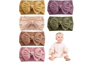 DKDXID 6pcs Stirnband Baby Mädchen 0-6 Monate Baby Haarband Neugeborene Haarband Baby Mädchen Nylon Baby Stirnbänder Breite Haarband Baby Schleifen Haarbänder Baby Mädchen Haarschleife Baby Headband