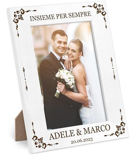 Cornice per foto 4x6 con incisione laser, regalo commemorativo - Italia
