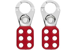 Alriedy Vorhängeschloss Haspe, 2 Stück Lock Out Haspe, Verriegelungshaspe, 25 Mm Öffnungsabstand, 6 Löcher Haspen Schloss, Für Arbeitssicherheit, Robuste Verriegelung, Ideal Für Lockout Tagout