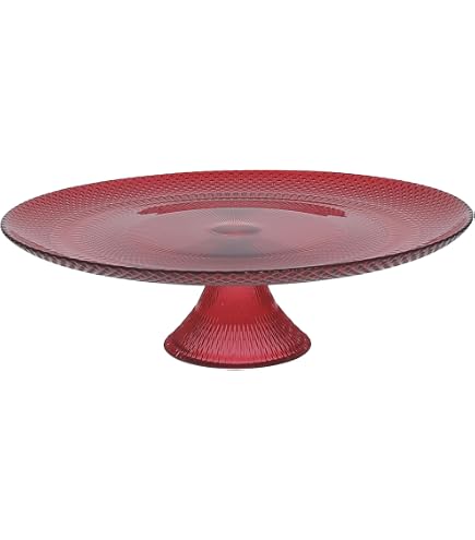 Alzata per dolci Alzatina torta e frutta, di plastica grande (Rosso, ø31 h10