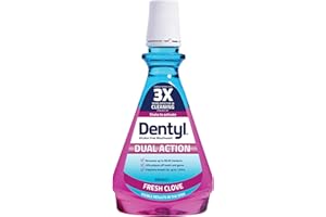 Dentyl Dual Action CPC Mouthwash, 12hrs Fresh Breath & Total Care, Alcohol Free, Fresh Clove, 500 ml