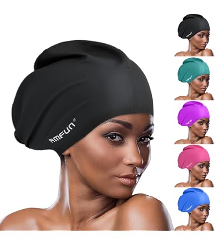 Bonnet De Bain En Silicone Pour Femme - Grand Format 29,5x29,7 Cm, Ouvert 22 Cm, Imperméable Et Confortable Pour Cheveux Longs Ou épais