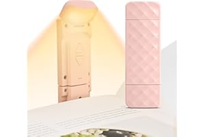 Yisica USB Rechargeable Book Reading Light, Eye Caring Reading Light Clip on Book, Portable LED Clip on Bookmark Lamp with 3 Colors Temperatures & 5 Brightness Levels, Perfect for Bookworms,Kids, Bed