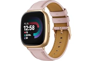 BIRDTOBR Cuir Bracelet pour Fitbit Versa 4/ Versa 3, Classique Premium Cuir Band de Remplacement, Boucle en Métal Réglable Bracelet de Remplacement pour Fitbit Sense 2/ Sense