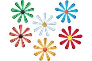 Tsilin 6 Pcs Metal Flowers Wall Decor Garden Decor, Metal Flower Wall Art Hanging Decoration Daisy Ornament For Indoor Living Room Bedroom Dining Room Outdoor Backyard Porch Patio Fence