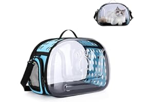 CRSUSUKJ Pet Raum Kapsel Rucksack, Kleine Medium Katze Welpen Hund Träger, zusammenklappbarer und waschbarer Hunde/Katzenbeförderer, Transportbox für Hunde und Katzen, Transparente Kapsel Haustier Reise