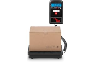 Steinberg Systems SBS-PF-100/10 waga paczkowa, waga platformowa, waga cyfrowa (100 kg/10 g, 23 x 23 cm, wyświetlacz LCD, walizka) czarna