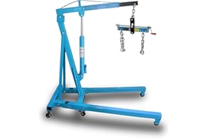 ‎BITUXX BITUXX Werkstattkran Hydraulischer Motorheber Motorkran Lastkran Hebekran Klappbar Motorhalter bis 2000 Kg mit ausbalancierbarem Motorträger