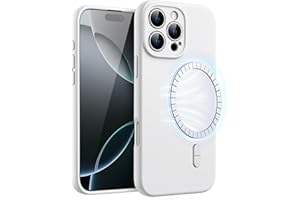 ‎JETECH JETech Magnetyczne Silikonowe Etui dla iPhone 16 Pro 6,3 Cala, Kompatybilne z MagSafe, Jedwabisty Miękki Dotyk, Amortyzujące Osłona z Obiektywem Aparatu Pełna Ochrona (Biały)