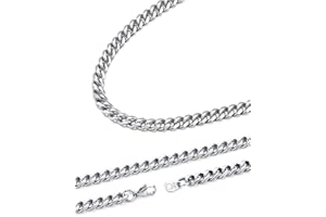 U7 Largeur 3/6/9MM - Chaîne Homme Acier Inoxydable，Chaîne Collier pour Homme Longueur 36-76 cm