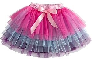 DXTON Ragazza Gonne Danza Gonna Tutu Principessa Bambini Gonna Paillette Balletto Gonna 2-8 Anni
