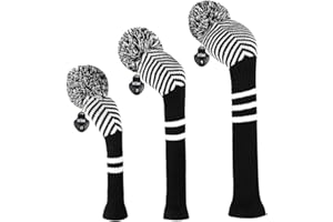 Scott Edward Lot de 3 Couvre-têtes de Golf pour Bois - Convient aux conducteurs (460 CC) - Fil Acrylique Hybride/UT avec Gros Pompons - Protège la tête du Club des Rayures et de la poussière