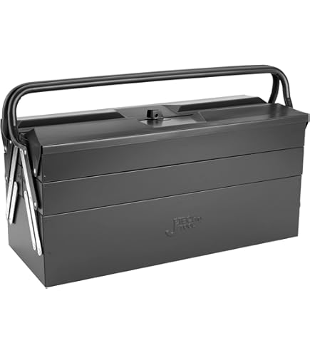 VEVOR Metal Tool Box, 8.6-inch, Portable Metal Tool Box With 3 Drawers, Small Tool Chest With EVA Liners And PP Feet Pads,Heavy-Duty Steel With Ball Bearing Opening And Powder Coated Finish,Black - View #3