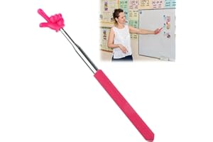 VCSJW 1 bâton de pointage extensible pour les doigts - Pour enseignants - Pour salle de classe, enseignants, présentations (rose)