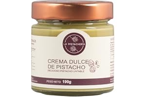 LA PISTACHERIA Crema Dulce De Pistacho Untable Gourmet Sabor Intenso Pistacho Natural Textura Cremosa Ideal Para Postres Desayunos Repostería Helados Tostadas (190 gr)